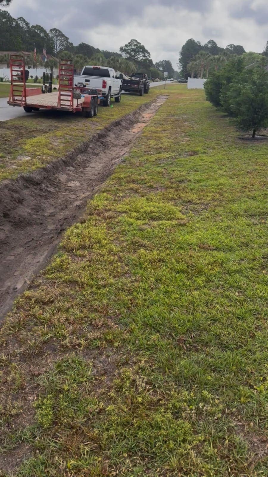 Residential lawn and planted yard area on a Milton, Florida property